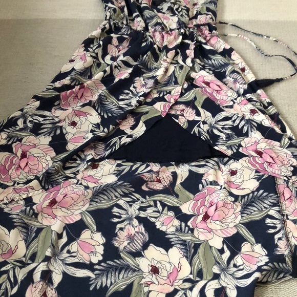 Navy floral high low dress - XS - Picture 4 of 4